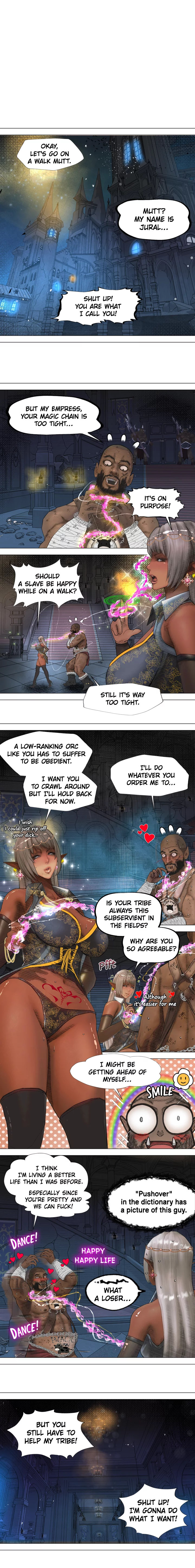 The DARK ELF QUEEN and the SLAVE ORC - Chapter 3 Page 1